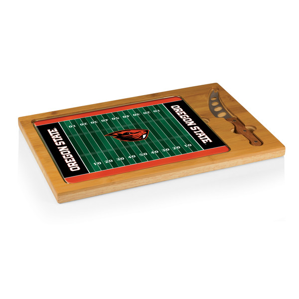 Oregon State Beavers Icon Glass Top Cutting Board & Knife Set, (Parawood & Bamboo)