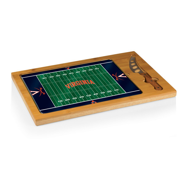 Virginia Cavaliers Icon Glass Top Cutting Board & Knife Set, (Parawood & Bamboo)