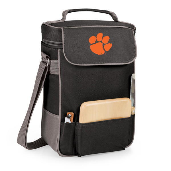 Clemson Tigers Duet Wine & Cheese Tote, (Black with Gray Accents)