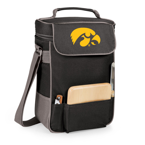 Iowa Hawkeyes Duet Wine & Cheese Tote, (Black with Gray Accents)