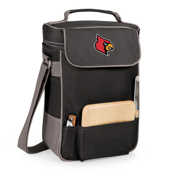 Louisville Cardinals Duet Wine & Cheese Tote, (Black with Gray Accents)