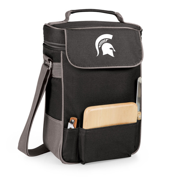 Michigan State Spartans Duet Wine & Cheese Tote, (Black with Gray Accents)