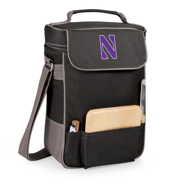 Northwestern Wildcats Duet Wine & Cheese Tote, (Black with Gray Accents)
