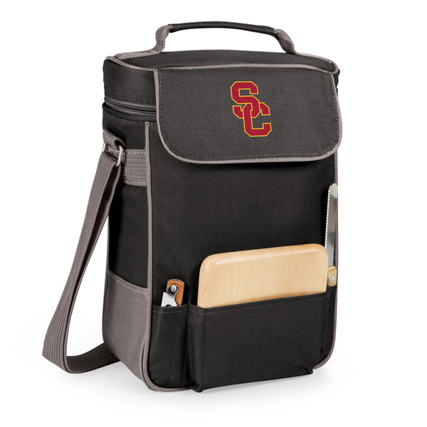 USC Trojans Duet Wine & Cheese Tote, (Black with Gray Accents)