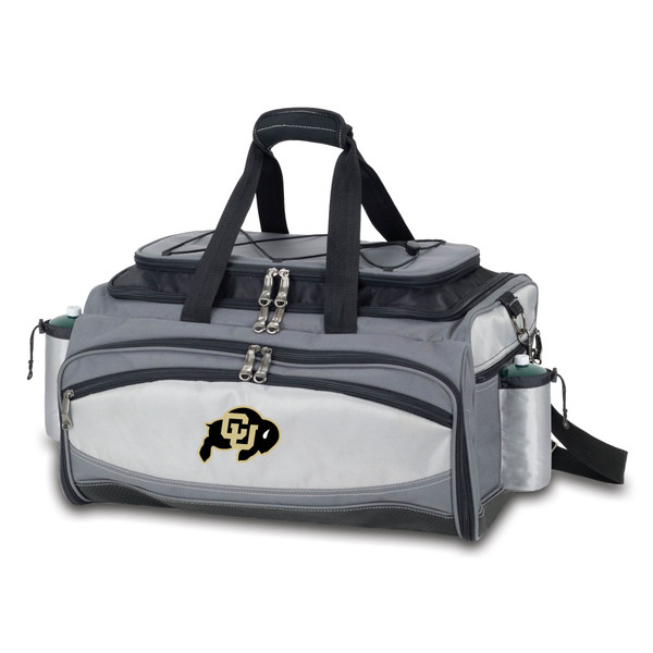 Colorado Buffaloes Vulcan Portable Propane Grill & Cooler Tote, (Black with Gray Accents)