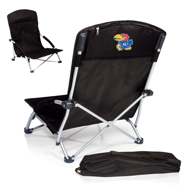 Kansas Jayhawks Tranquility Beach Chair with Carry Bag, (Black)