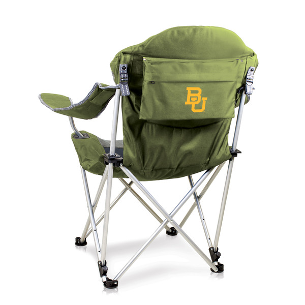Baylor Bears Reclining Camp Chair, (Sage Green with Gray Accents)