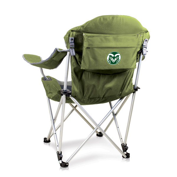 Colorado State Rams Reclining Camp Chair, (Sage Green with Gray Accents)