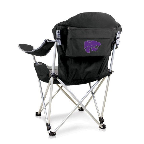 Kansas State Wildcats Reclining Camp Chair, (Black with Gray Accents)