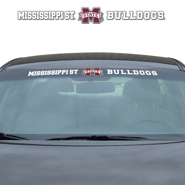 Mississippi State Bulldogs Windshield Decal Primary Logo and Team Wordmark