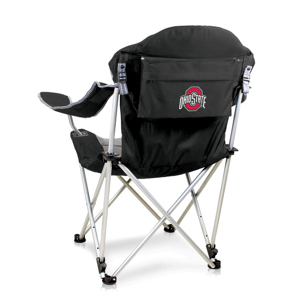 Ohio State Buckeyes Reclining Camp Chair, (Black with Gray Accents)