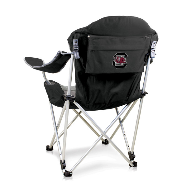 South Carolina Gamecocks Reclining Camp Chair, (Black with Gray Accents)