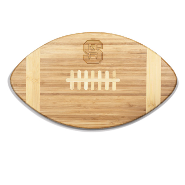 NC State Wolfpack Touchdown! Football Cutting Board & Serving Tray, (Bamboo)
