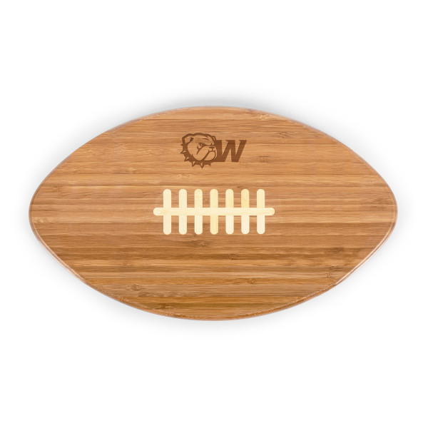Wingate University Bulldogs Touchdown! Football Cutting Board & Serving Tray, (Bamboo)