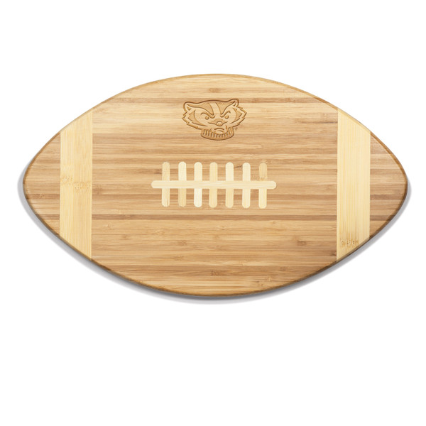 Wisconsin Badgers Touchdown! Football Cutting Board & Serving Tray, (Bamboo)