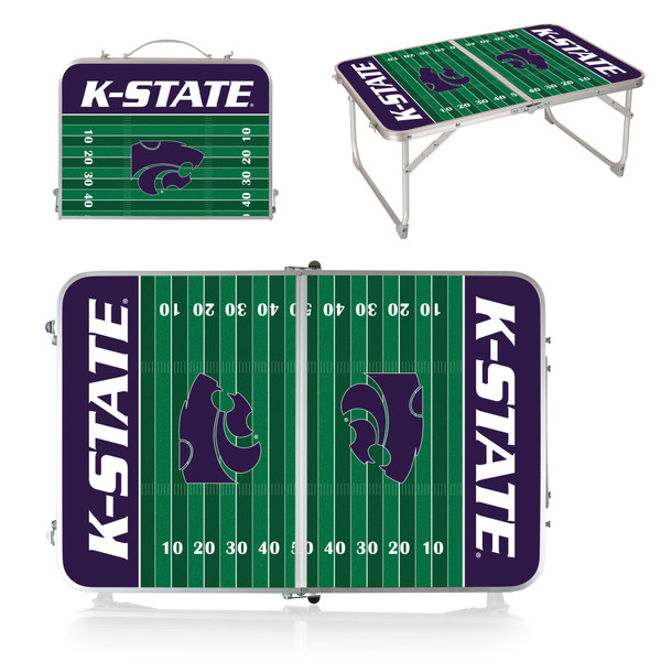 Kansas State Wildcats Concert Table Mini Portable Table, (Charcoal Wood Grain)