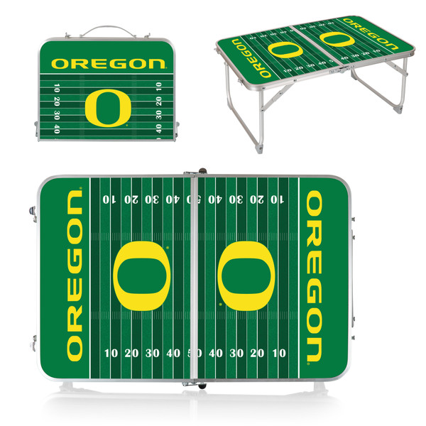 Oregon Ducks Concert Table Mini Portable Table, (Charcoal Wood Grain)