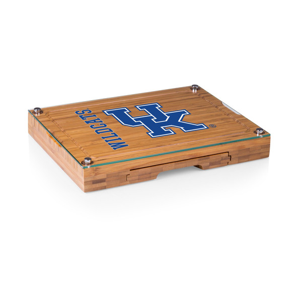 Kentucky Wildcats Concerto Glass Top Cheese Cutting Board & Tools Set, (Bamboo)