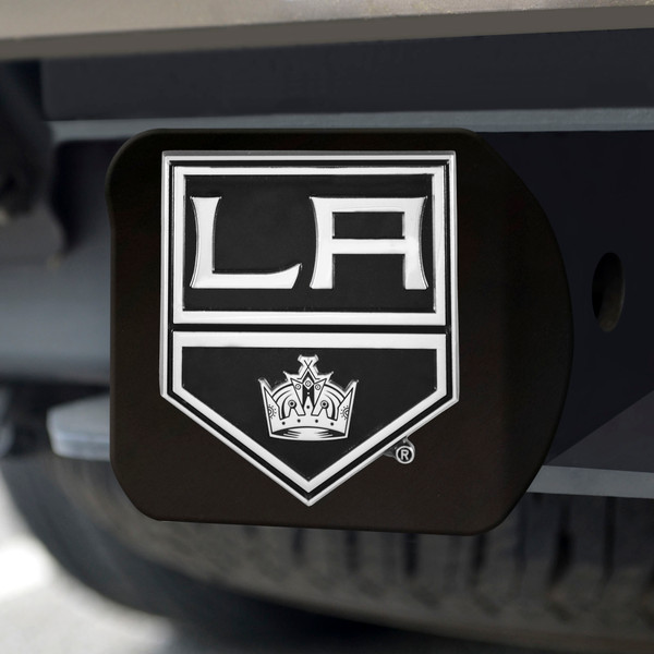 NHL - Los Angeles Kings Hitch Cover - Chrome on Black 3.4"x4"