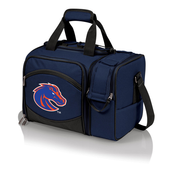 Boise State Broncos Malibu Picnic Basket Cooler, (Navy Blue with Black Accents)