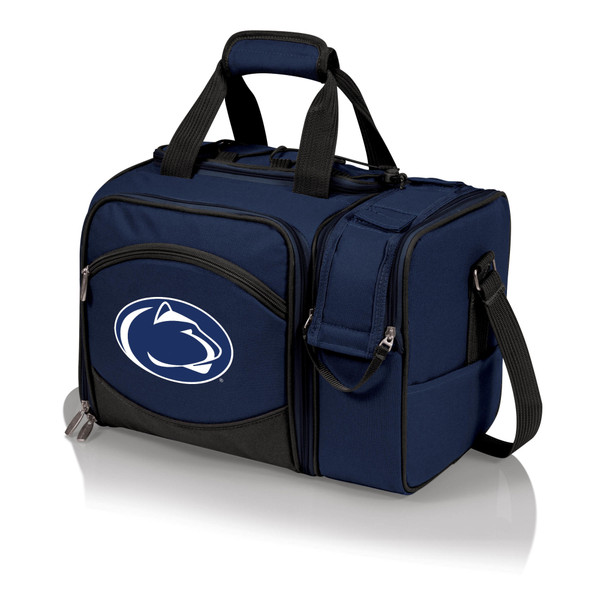 Penn State Nittany Lions Malibu Picnic Basket Cooler, (Navy Blue with Black Accents)