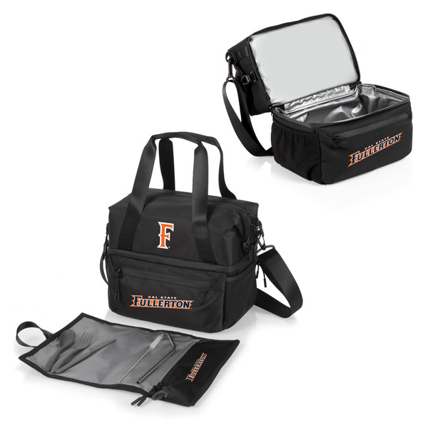 Cal State Fullerton Titans Tarana Lunch Bag Cooler with Utensils, (Carbon Black)