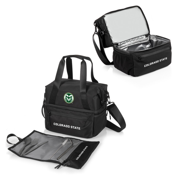 Colorado State Rams Tarana Lunch Bag Cooler with Utensils, (Carbon Black)