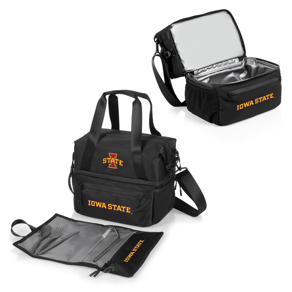 Iowa State Cyclones Tarana Lunch Bag Cooler with Utensils, (Carbon Black)