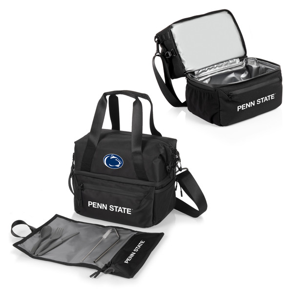 Penn State Nittany Lions Tarana Lunch Bag Cooler with Utensils, (Carbon Black)