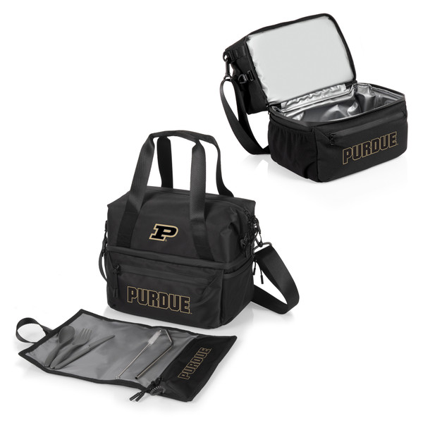 Purdue Boilermakers Tarana Lunch Bag Cooler with Utensils, (Carbon Black)