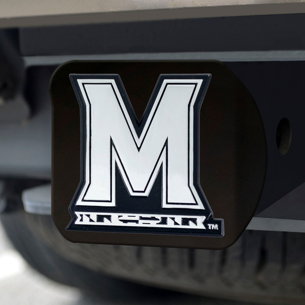 University of Maryland Hitch Cover - Chrome on Black 3.4"x4"