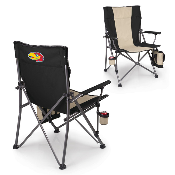 Kansas Jayhawks Big Bear XXL Camping Chair with Cooler, (Black)