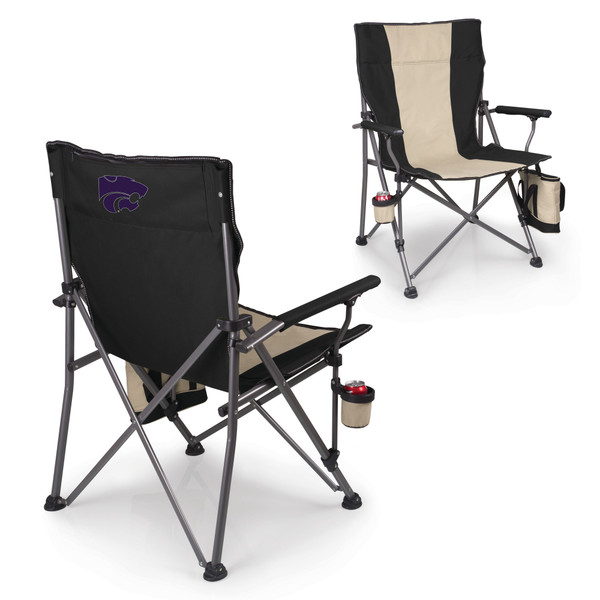 Kansas State Wildcats Big Bear XXL Camping Chair with Cooler, (Black)