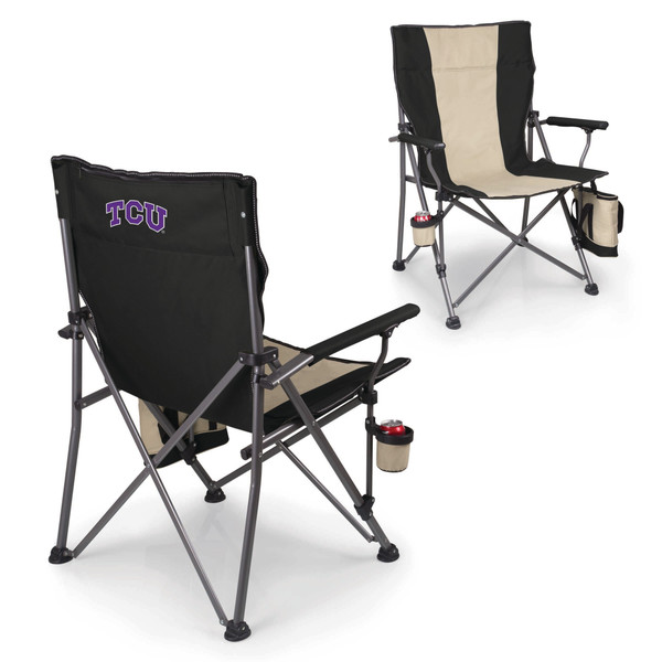 TCU Horned Frogs Big Bear XXL Camping Chair with Cooler, (Black)