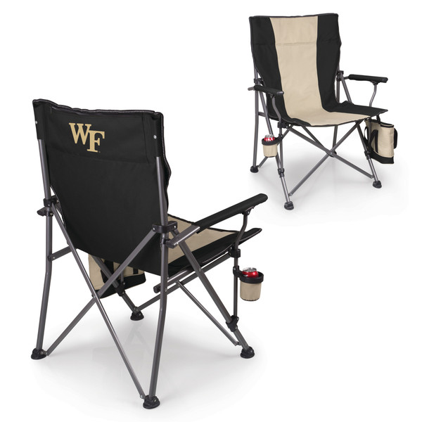 Wake Forest Demon Deacons Big Bear XXL Camping Chair with Cooler, (Black)