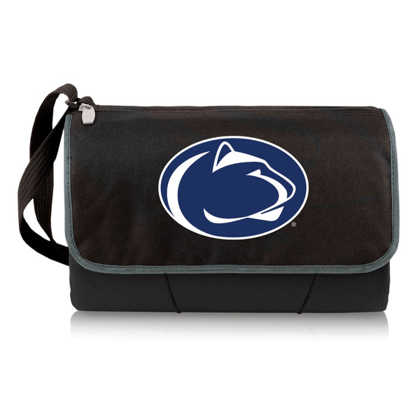 Penn State Nittany Lions Blanket Tote Outdoor Picnic Blanket, (Black with Black Exterior)