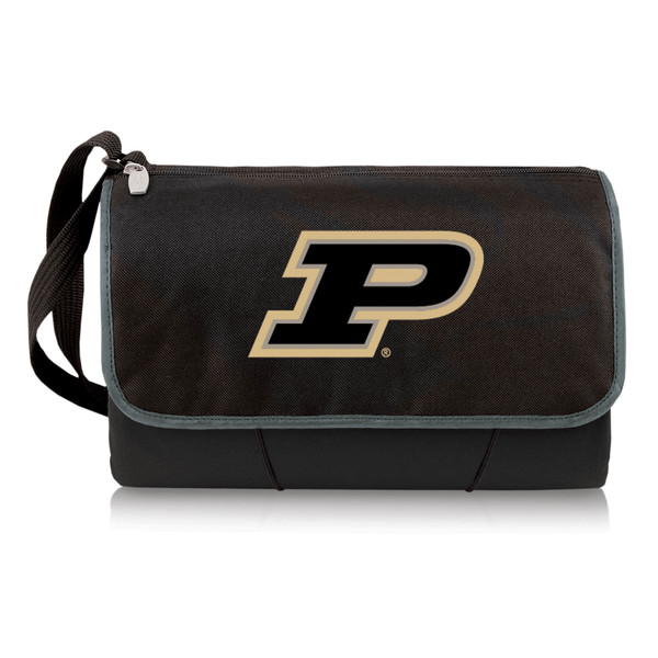 Purdue Boilermakers Blanket Tote Outdoor Picnic Blanket, (Black with Black Exterior)