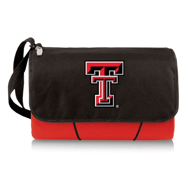 Texas Tech Red Raiders Blanket Tote Outdoor Picnic Blanket, (Red with Black Flap)