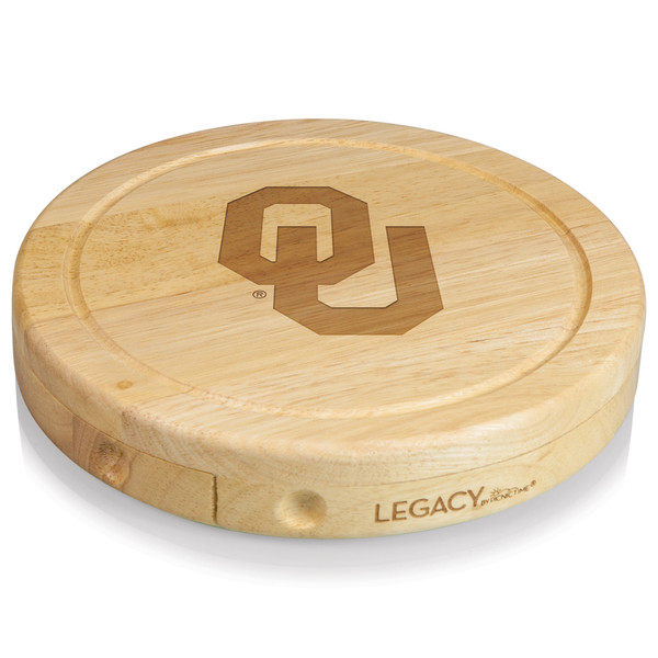 Oklahoma Sooners Brie Cheese Cutting Board & Tools Set, (Parawood)