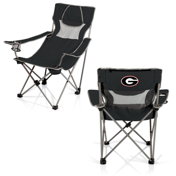 Georgia Bulldogs Campsite Camp Chair, (Black with Gray Accents)