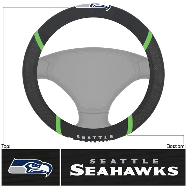 Seattle Seahawks Steering Wheel Cover   Black