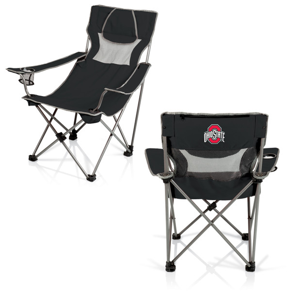 Ohio State Buckeyes Campsite Camp Chair, (Black with Gray Accents)