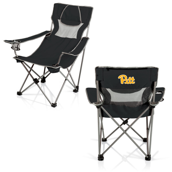 Pittsburgh Panthers Campsite Camp Chair, (Black with Gray Accents)