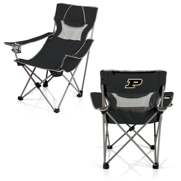 Purdue Boilermakers Campsite Camp Chair, (Black with Gray Accents)