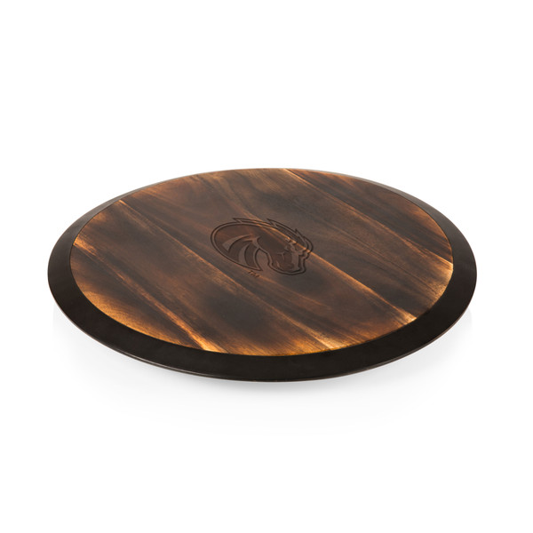 Boise State Broncos Lazy Susan Serving Tray, (Fire Acacia Wood)