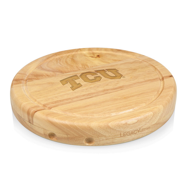 TCU Horned Frogs Circo Cheese Cutting Board & Tools Set, (Parawood)