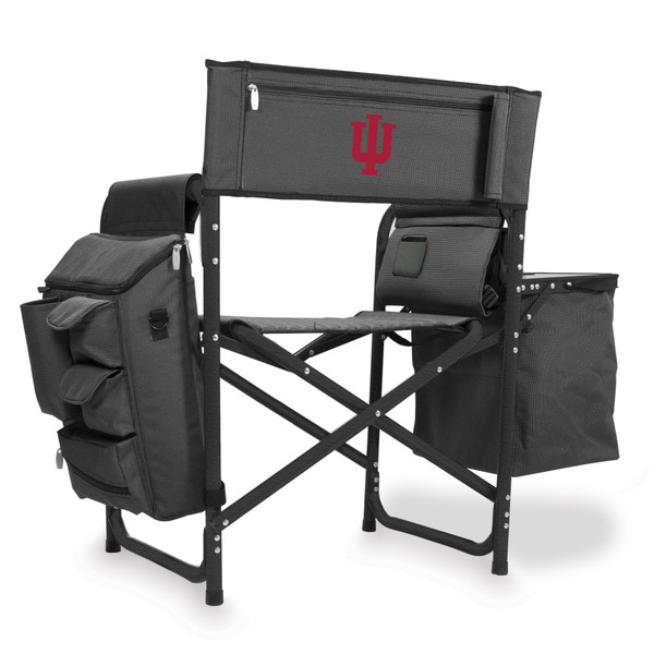 Indiana Hoosiers Fusion Camping Chair, (Dark Gray with Black Accents)