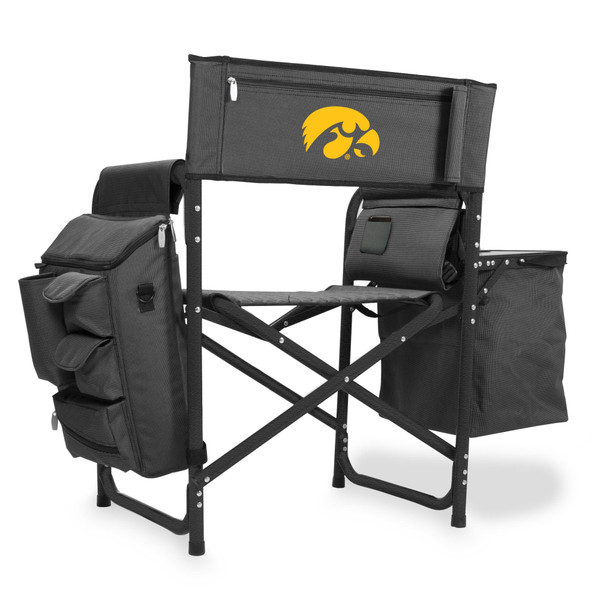 Iowa Hawkeyes Fusion Camping Chair, (Dark Gray with Black Accents)