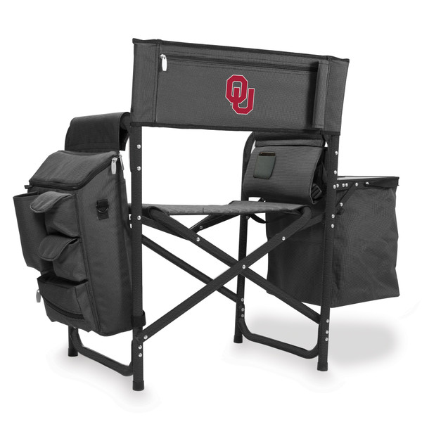 Oklahoma Sooners Fusion Camping Chair, (Dark Gray with Black Accents)
