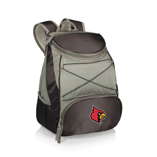 Louisville Cardinals PTX Backpack Cooler, (Black with Gray Accents)